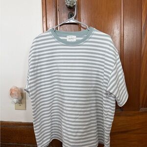 Striped Green and White T-Shirt